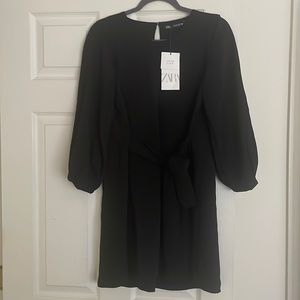 Black A-line Zara Dress with belt